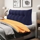 preview thumbnail 168 of 182, WOWMAX Large Reading Wedge Headboard Pillow for Bed Rest Back Support Queen - Cotton Navy