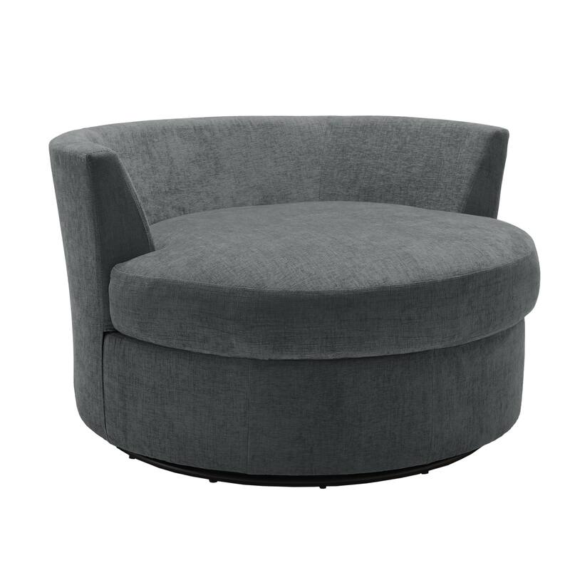 Upholstered Accent Swivel Barrel Armchair Club Chair with Pillows