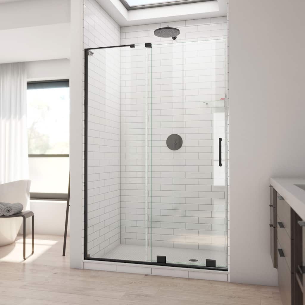DreamLine Mirage-X 44 - 48 inch W x 71 inch H Frameless Sliding Shower Door in Matte Black