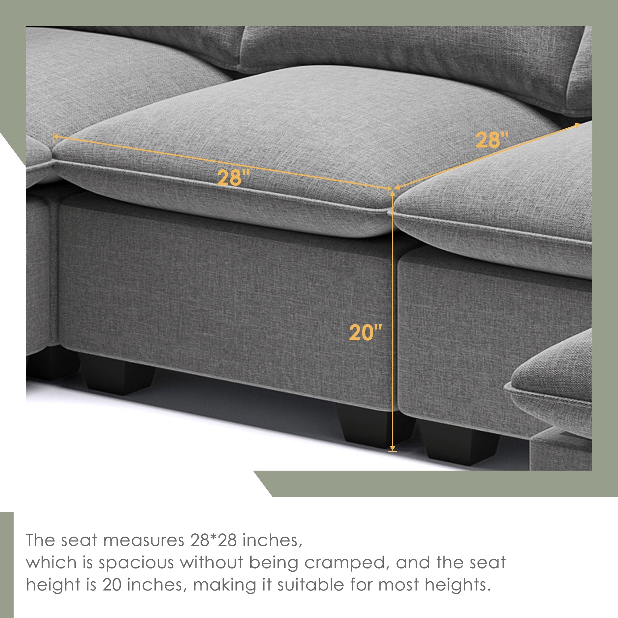 新品未使用SEPARATEBATH&TODAYFUL ChillOutSet Luxury 7 Seat Sectional Couch Set with 2 Pillows Included
