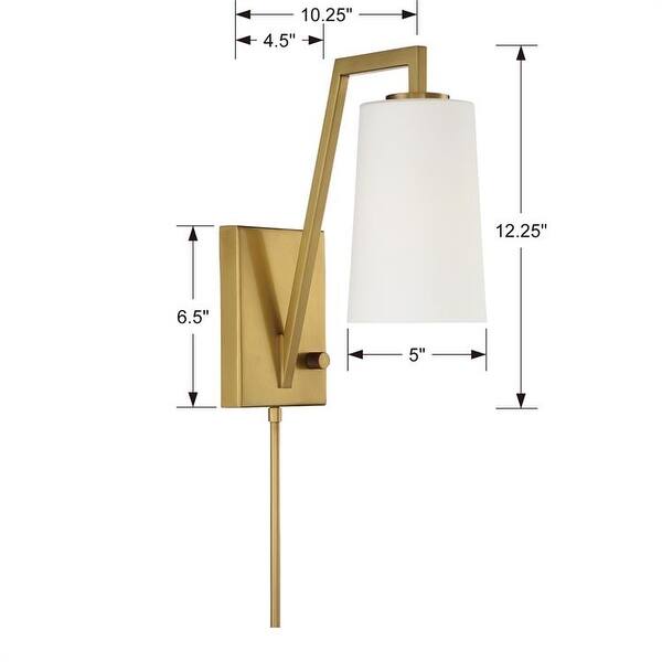 Avon 1 Light Aged Brass Wall Mount - 4.88'' W x 12.25'' H x 10.25'' D