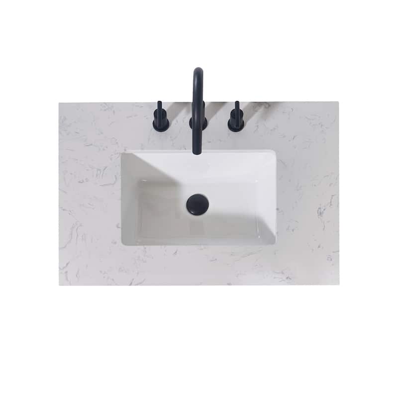 Altair Merano Bathroom Vanity Countertop in Aosta White Apron Finish Without Vanity - 30"