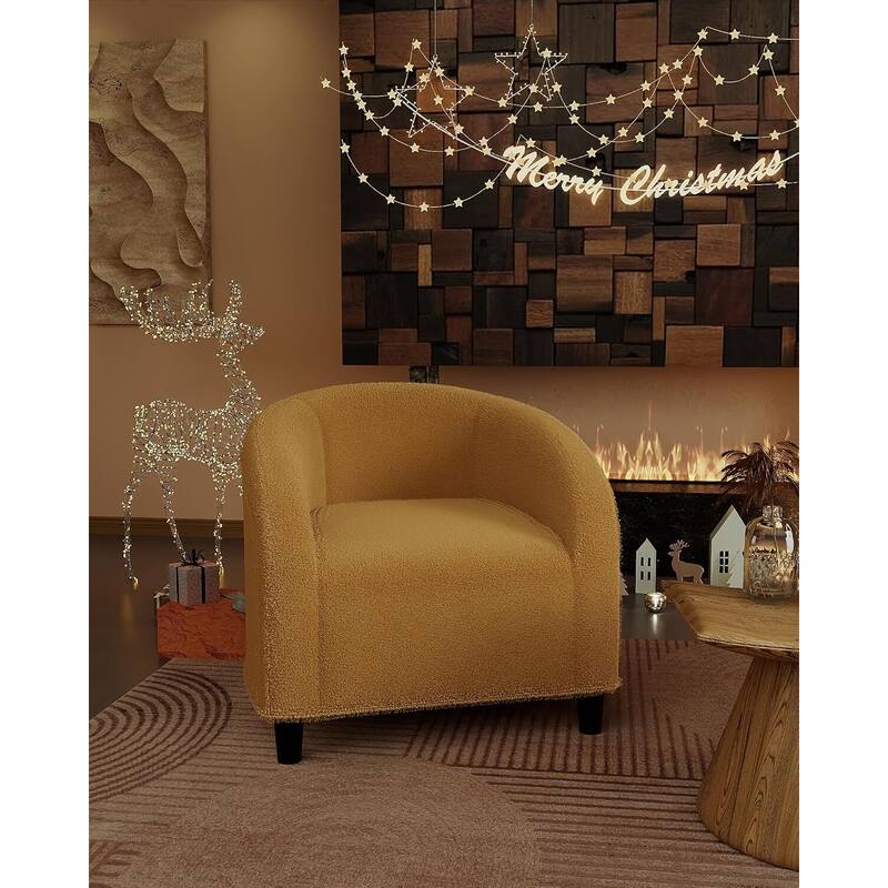 Furry Sherpa Accent Cozy Armrest Sofa Chair for Living Room Bedroom