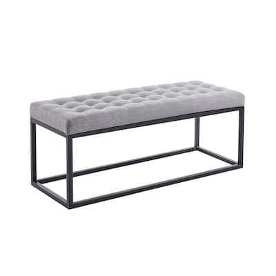 Porthos Home Vera Fabric Bench with Steel Base