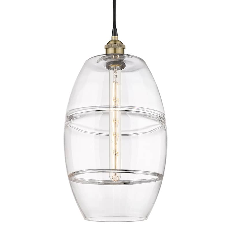 Innovations Lighting 616-1P 19 10 Vaz Pendant Vaz 10" Wide Cord-Hung - Black Antique Brass / Clear