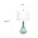 preview thumbnail 3 of 26, 26.25 in. Aqua Ceramic Tear Drop Shaped Table Lamp