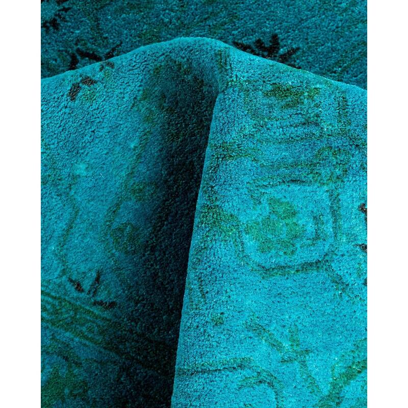 Contemporary Overdyed Wool Hand Knotted Area Rug - 3' 2" x 5' 1"