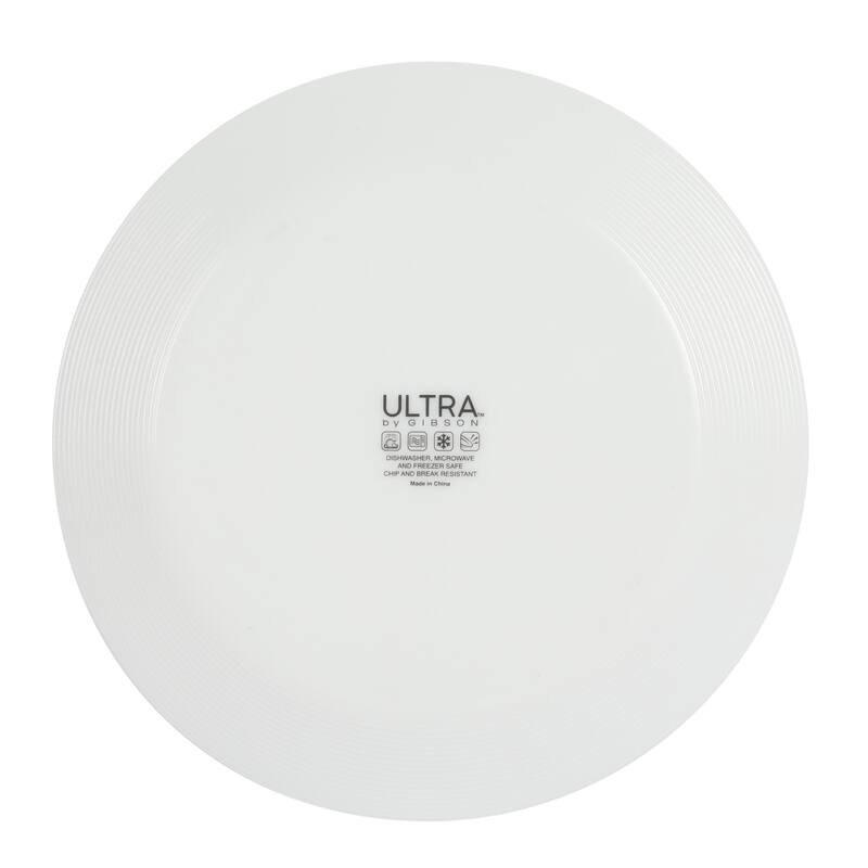 Gibson Home Ultra Round 6 Pack Opal Glass Break and Chip Resistant Dinner Plates