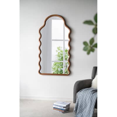 30x1.5x55" Arch Wood Mirror with Unique Frame