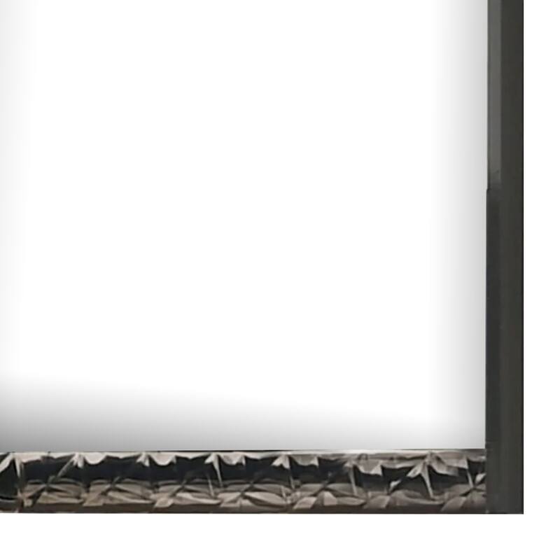 Zara 36x40 Dresser Mirror, Rectangular, Chrome Geo Molding, Ash Gray - Ash Gray, Chrome