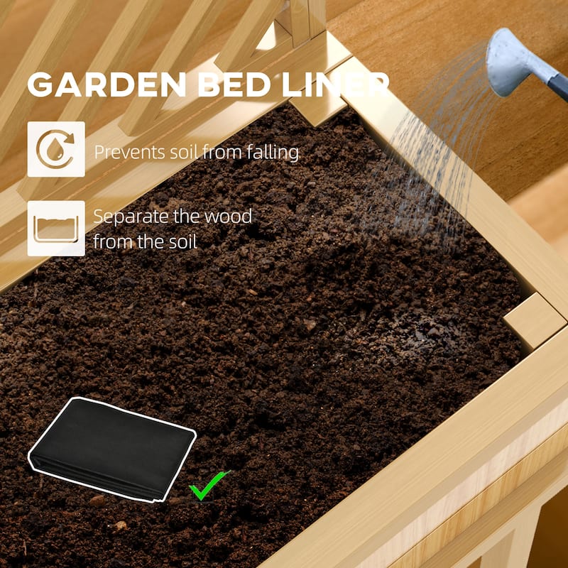 Raised Garden with Trellis, Bed Elevated Wood Planter with Legs and Drainage Holes