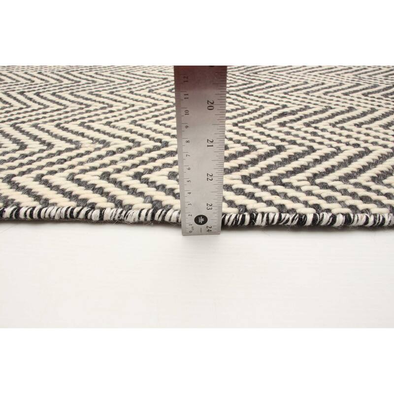 ECARPETGALLERY Hand Tufted Sienna Grey Wool Rug - 6'0 x 9'0