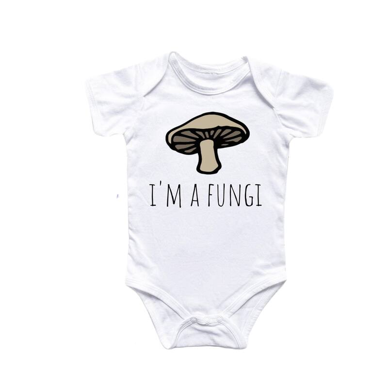 Mushroom Fungi - Baby Boy Girl Clothes Infant Bodysuit Funny Cute Newborn - White - Newborn