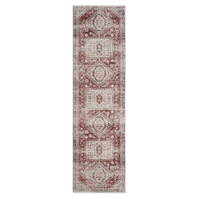 Terra by Obeetee Heirloom Tribal Rug - Lavender/Ivory - 2'2" x 7'6"