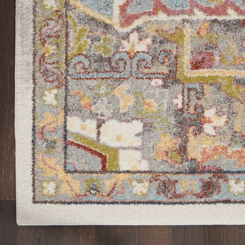 Nourison Juniper Persian Farmhouse Medallion Multicolored Area Rug