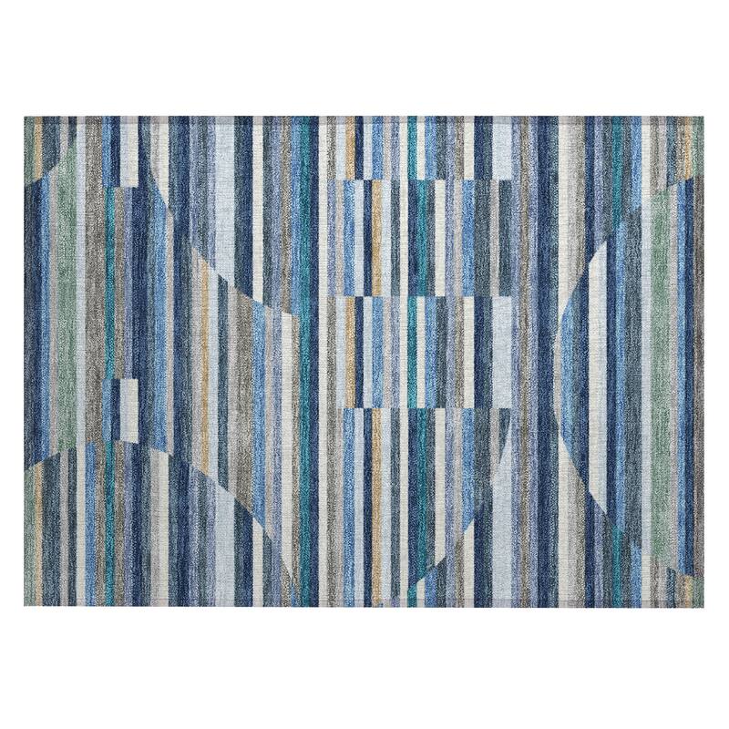 Machine Washable Indoor/ Outdoor Modern Cokedale Chantille Rug