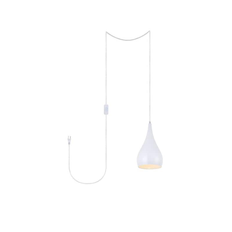 Nathan 1-light Plug in Pendant - White
