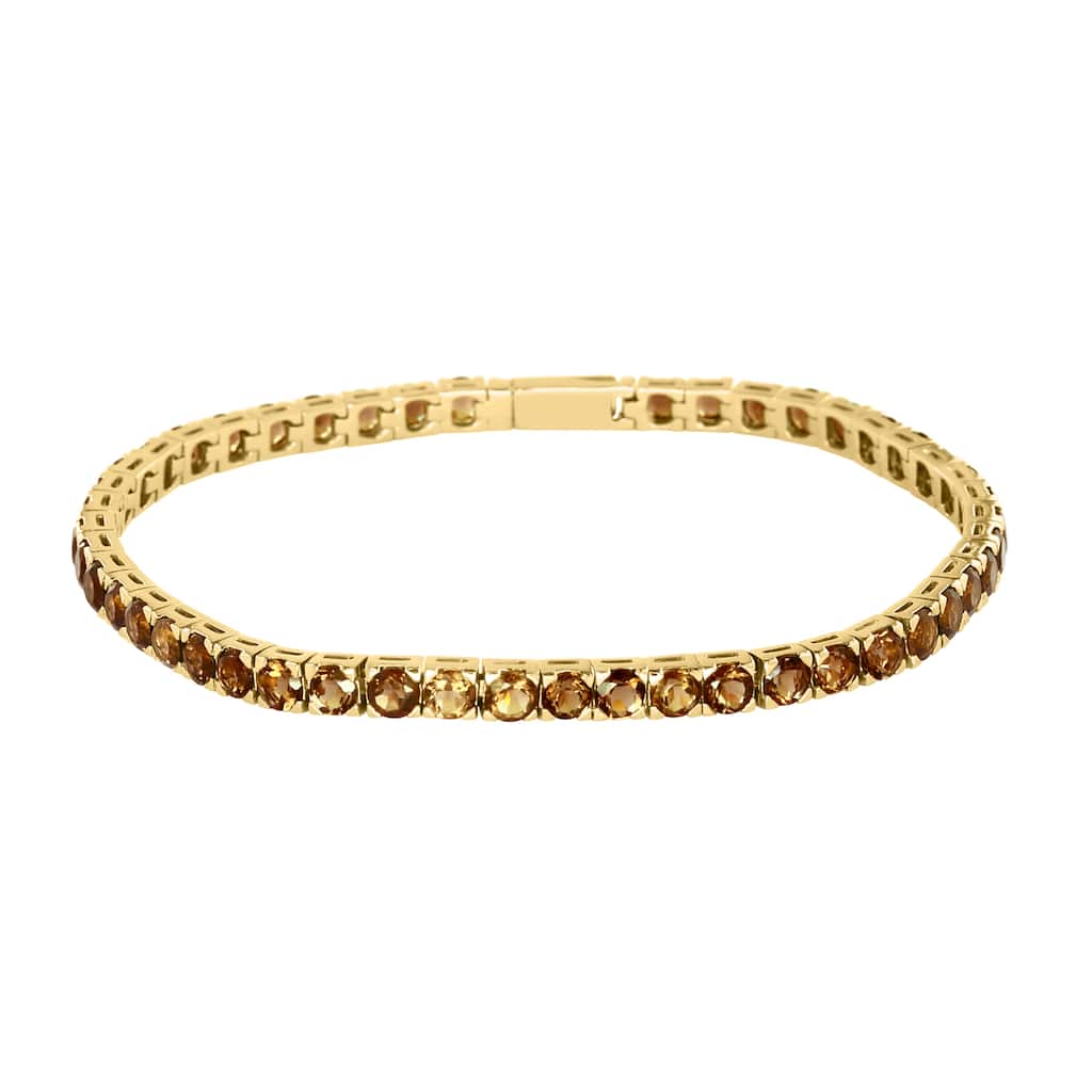 EFFY Men's Gold-Plated 925 Sterling Silver Smoky Quartz Bracelet