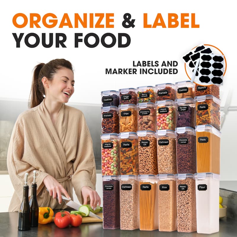 Cheer Collection Set of 24 Airtight Food Storage Containers