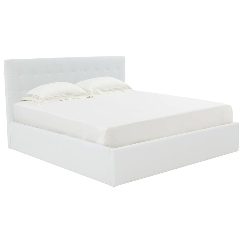 SAFAVIEH Couture Meliha Low Profile Tufted Platform Bed - Ivory - King