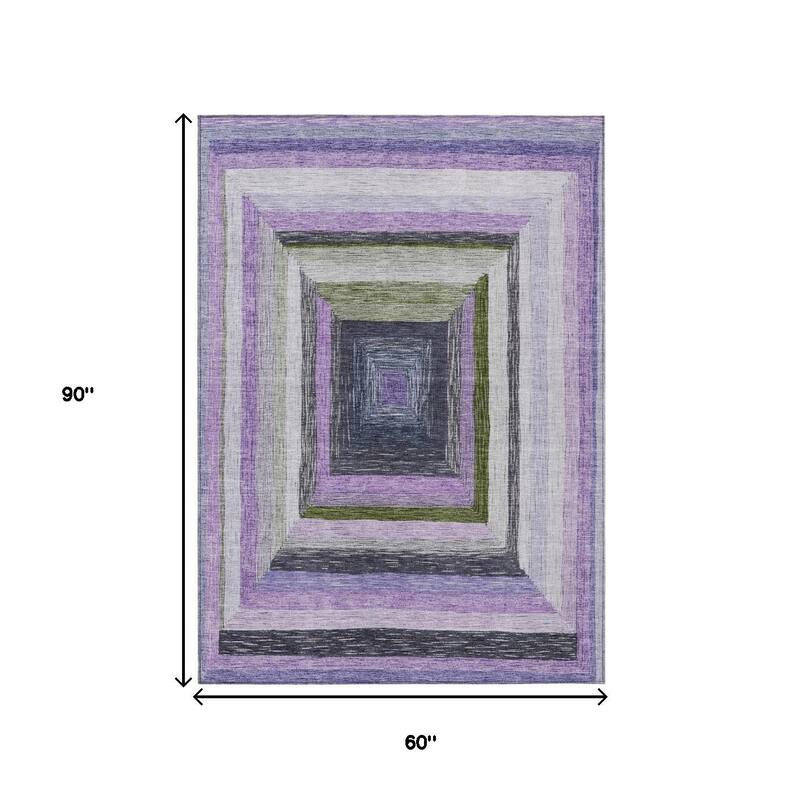 HomeRoots Geometric Transitional Rectangle Outdoor Rug