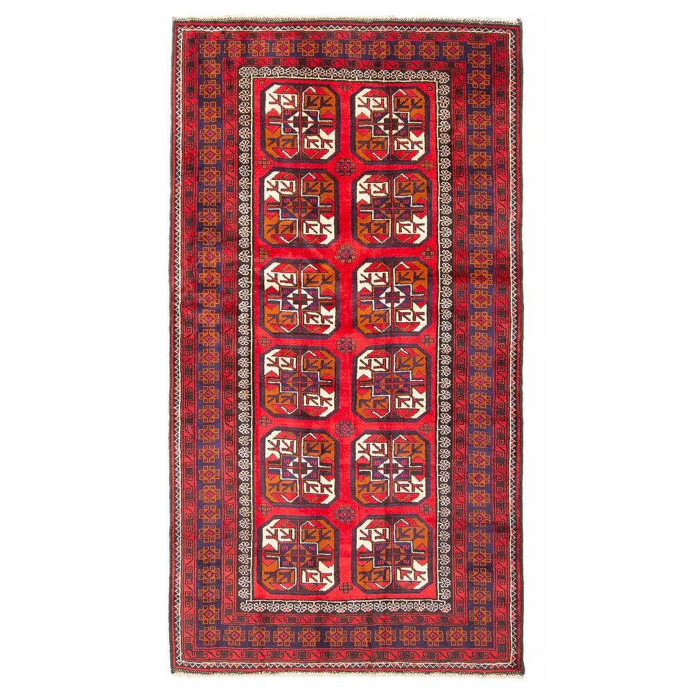 ECARPETGALLERY Hand-knotted Teimani Red Wool Rug - 3'8 x 7'0