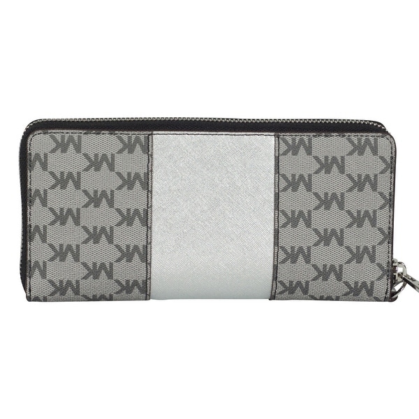 black and silver michael kors wallet