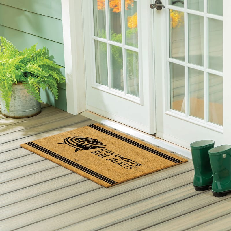 Columbus Blue Jackets Monochrome Indoor/Outdoor Coir Door Mat - 36" x 24"