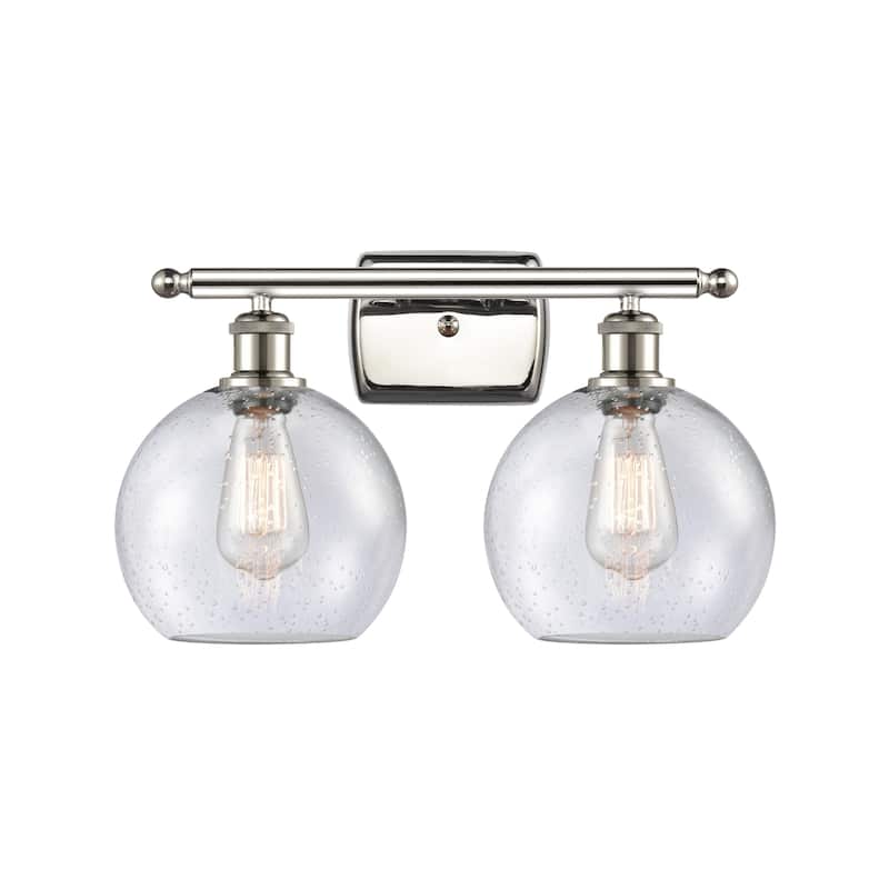 Innovations Lighting 516-2W-12-18 Athens Vanity Athens 2 Light 18" - Polished Nickel / Seedy
