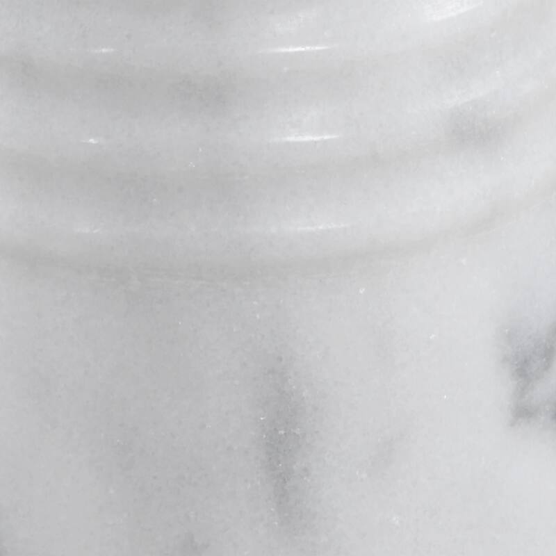 Carved Marble Drink Table - 24" - White and Black