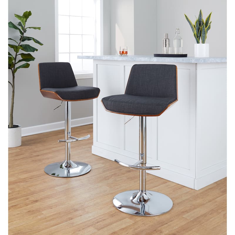 Carson Carrington Clemens Adjustable Bar Stool with Rounded T Footrest (Set of 2)