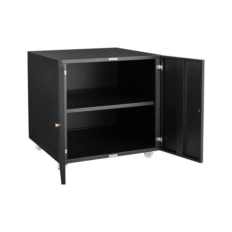 Mobile Printer Tables With Storage Metal Printer Stand Rolling File Cabinet With Doors And Adjustable Shelf
