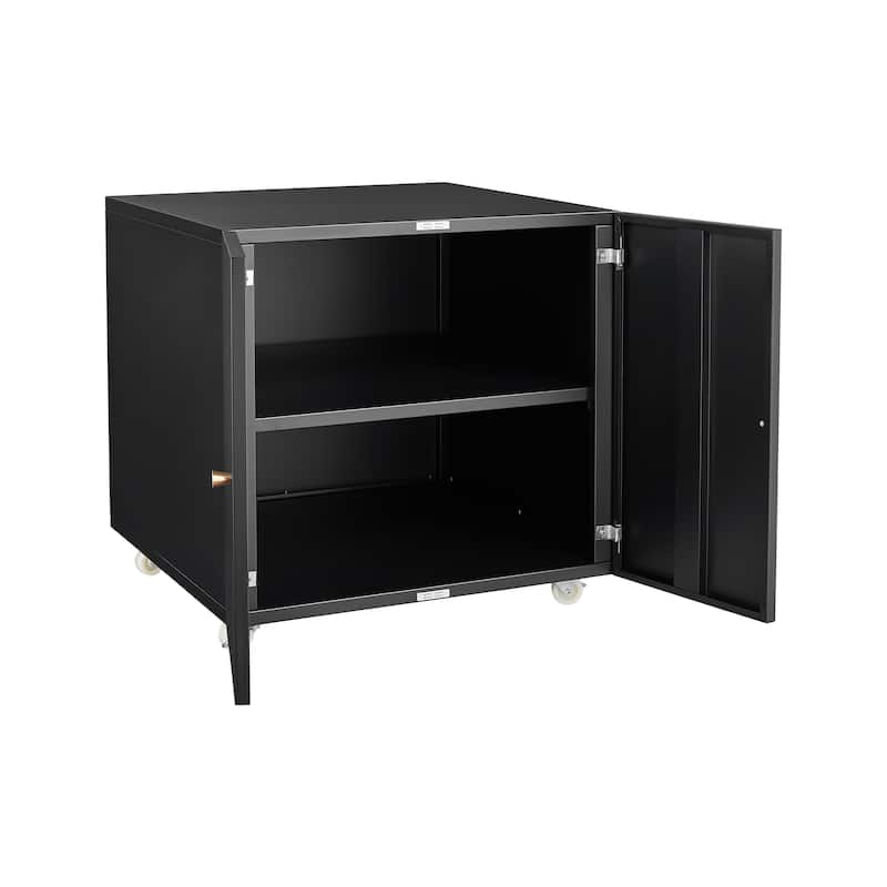 Modern File Cabinet Printer Cabinet with 360° Lockable Casters, Waterproof and Adjustable Shelves, for Office Home Garage