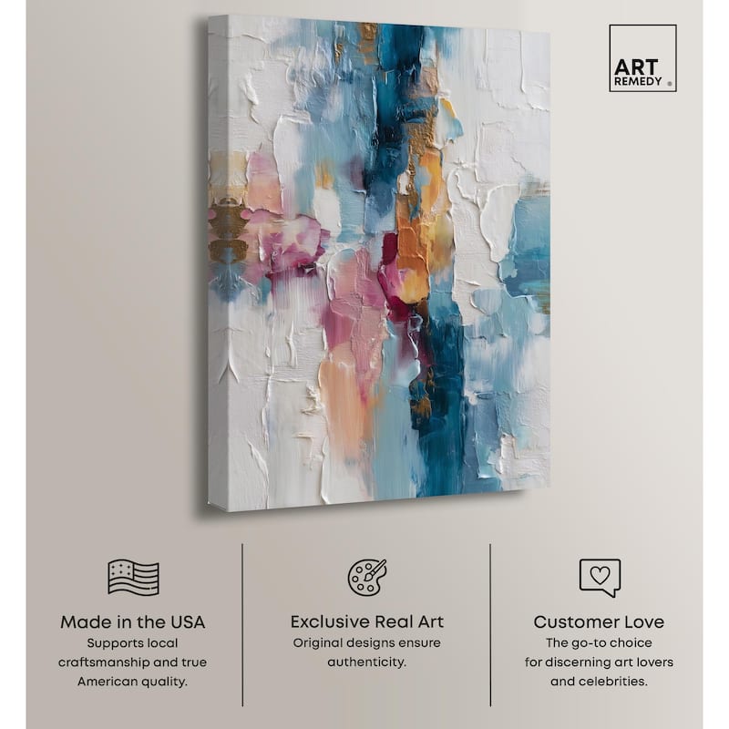 Petal Pink and Ocean Blue II Canvas by Art Remedy, Gallery Wrapped