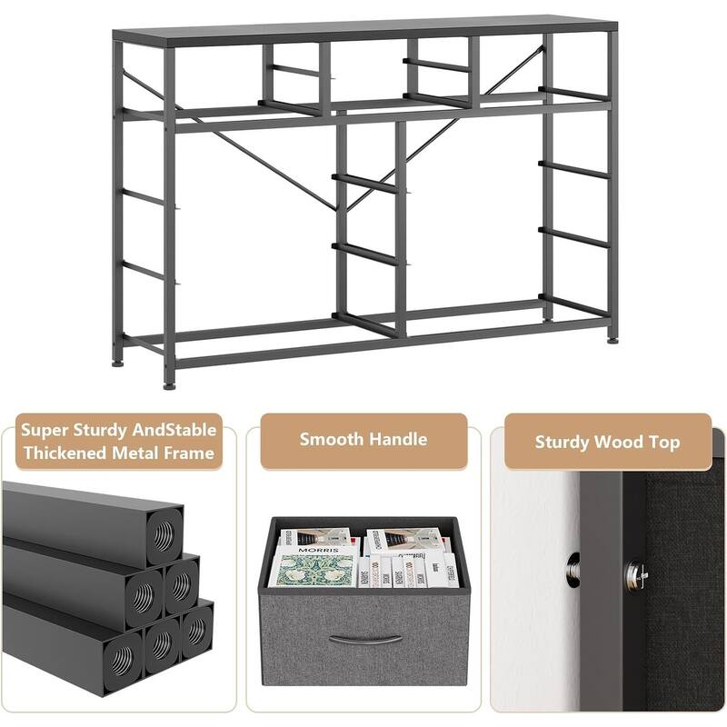 10 Drawer Dresser,TV Stand Entertainment Center Fabric Storage