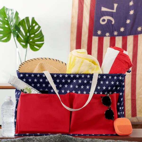canvas utility tote with pockets
