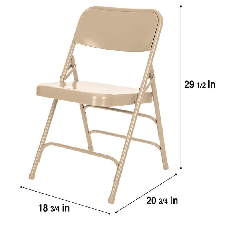 Hampden Furnishings Bernadine Collection All Metal Triple Brace Folding Chair, Pack of 4