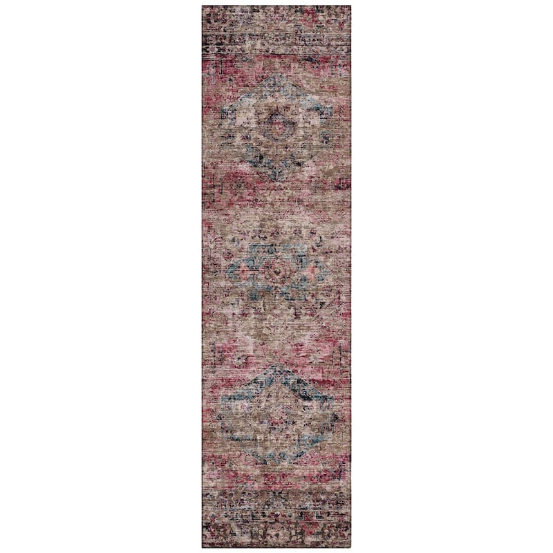 Machine Washable Indoor/Outdoor Vintage Traditional Chantille Rug