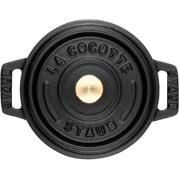 Staub 12cm / 5 inch Cast Iron Round Cocotte, Black - Bed Bath