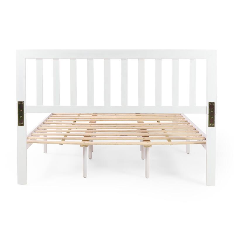 Wooden Bed Frame Wood Slat Support Bed Queen Size Platform Bed