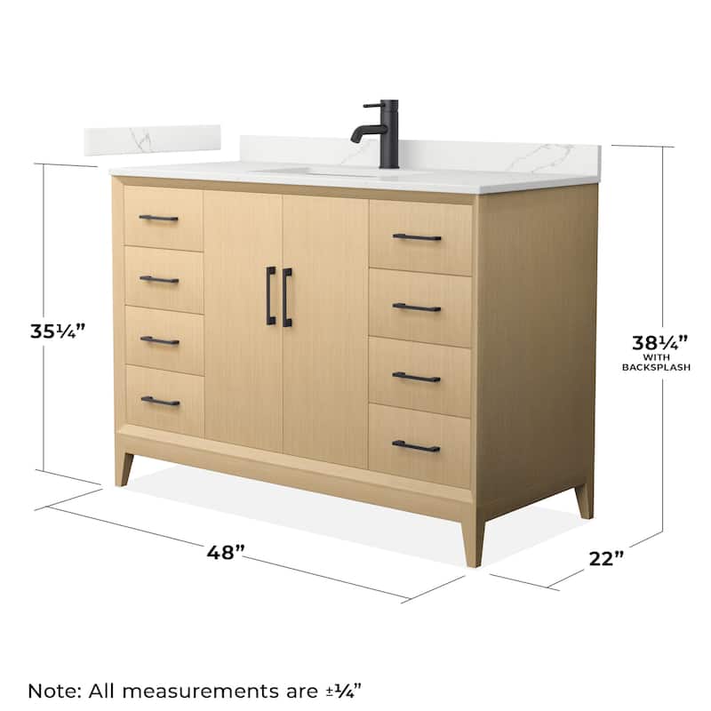 Wyndham Collection WCH7575-48S-QTZ-UNSMXX Janna 48" Free Standing