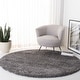 preview thumbnail 21 of 83, SAFAVIEH Fontana Shag Kimberlie Solid 2-inch Thick Rug 3' Round - Silver - Round