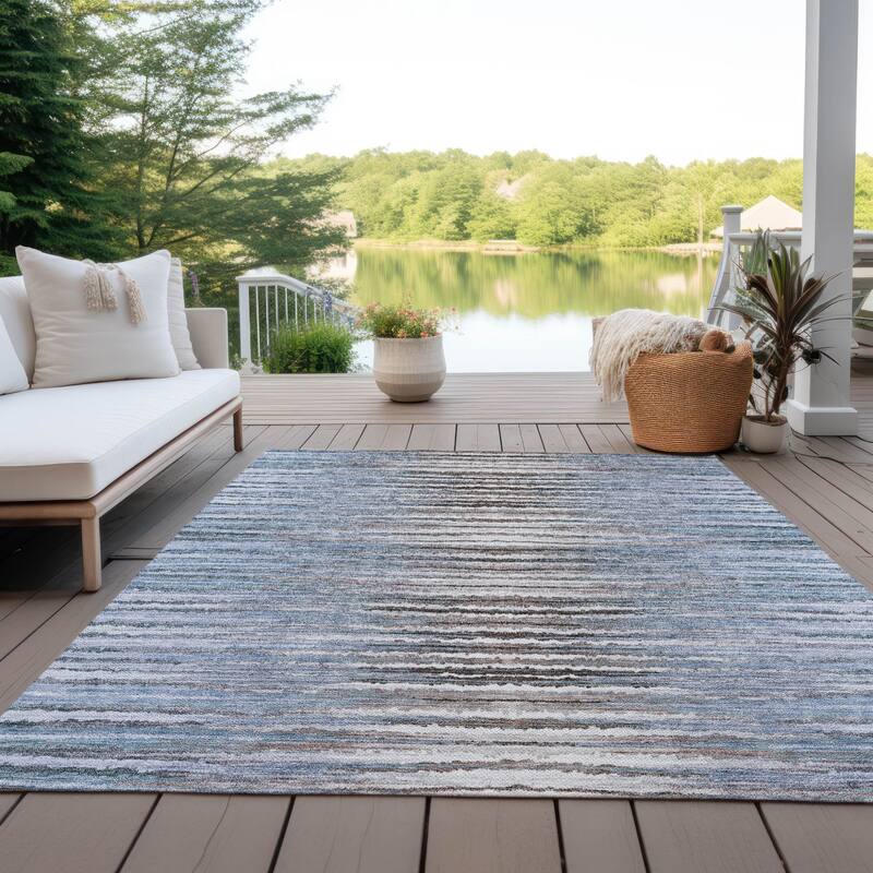 Altor Stripe Low Maintenance Refined Traditional Outdoor Rug
