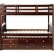 preview thumbnail 6 of 5, Twin Over Twin Wood Bunk Bed with 3 Drawers, Ladder, and Safety Rail
