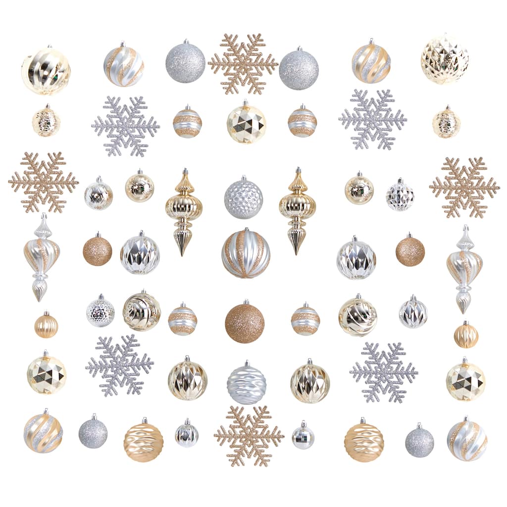 Holiday Deluxe Shatterproof 81 Count Christmas Tree Ornament Box Set - 3.5