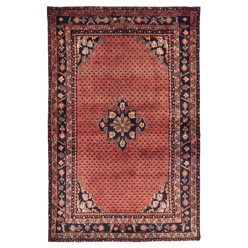 ECARPETGALLERY Hand-knotted Andelz Red Wool Rug - 4'6 x 6'9