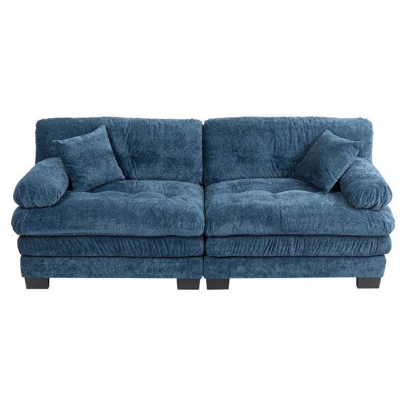 84" Upholstered 3-Seater Sofa with Memory Foam & Comfort Pillows