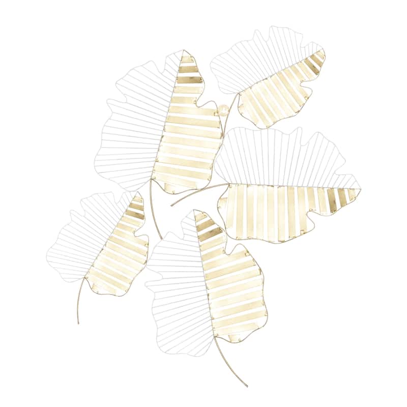 Metal Leaf Monstera Wall Decor - Gold - Roche River Decor