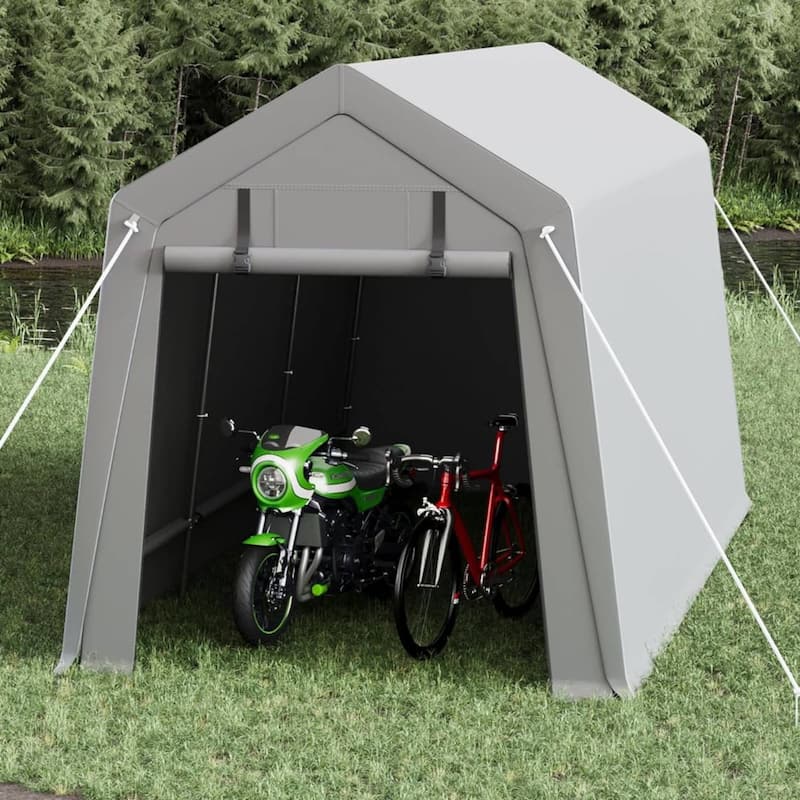 7x15 FT Heavy-Duty Storage Shed Tent, Waterproof Outdoor Shelter Carport - 7X15 Ft - Grey