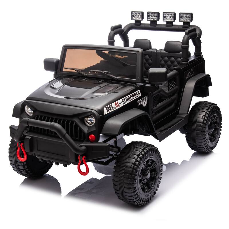 Black Kids Ride-On Car Electric Car Off-Road Toy Car Engineering Car